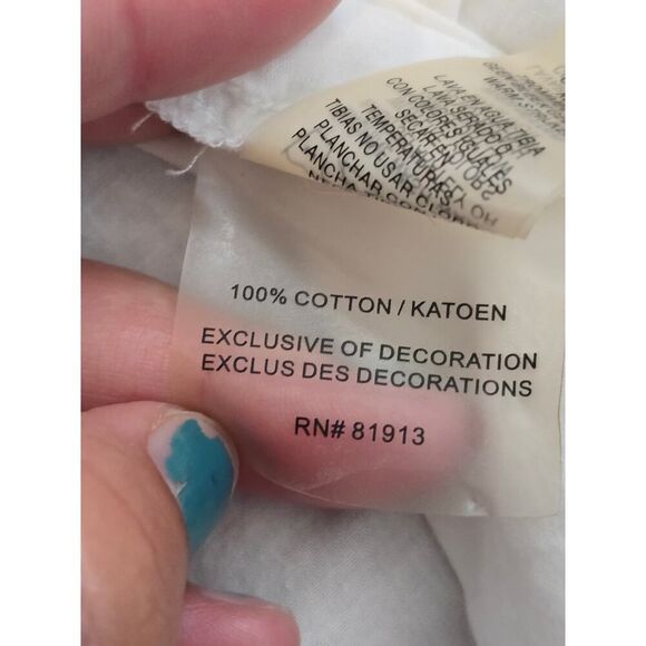 Boho Paisley Print & Knit Flowers Cotton Tunic Top 3/4 Sleeve Size L-M Artsy - Picture 8 of 8